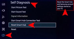 Reset Samsung Smart hub Settings