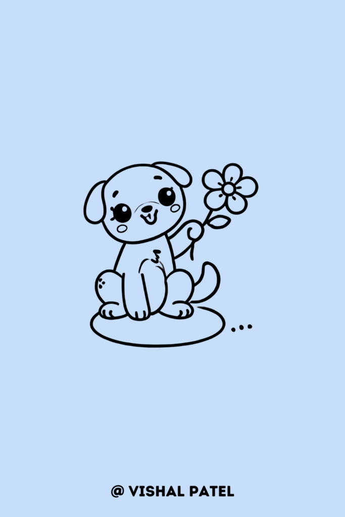 Cute Dog Drawing For Kids