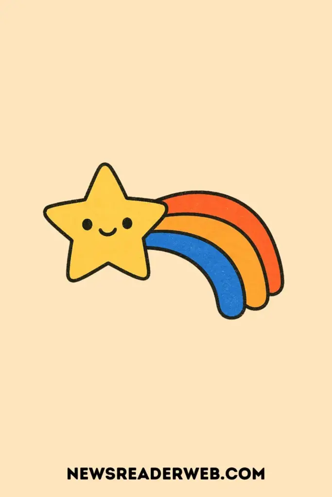 Shooting Star with a Rainbow Trail