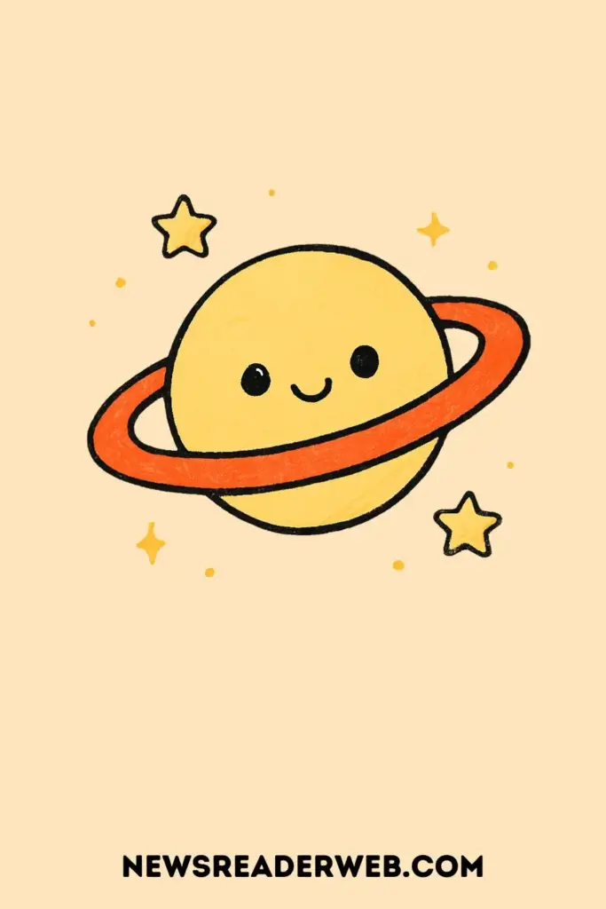 Smiling Saturn with Stars