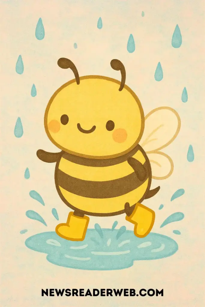 bee wearing tiny rain boots