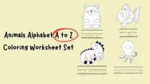 Animals Alphabet A to Z Coloring Worksheet Set