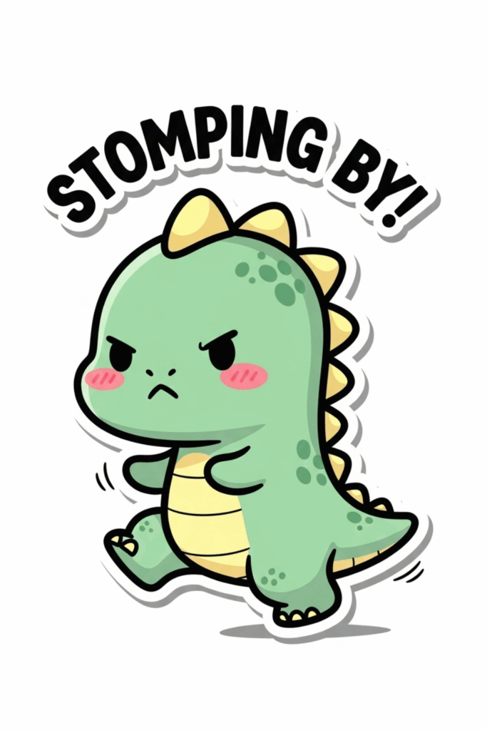 Stomping by dino sticker