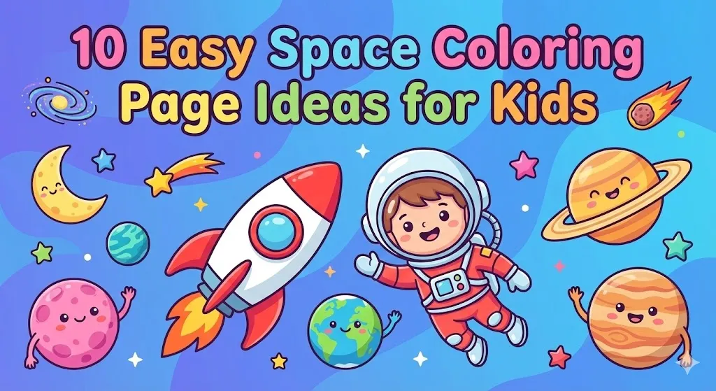 10 Easy Space Coloring Page Ideas for Kids