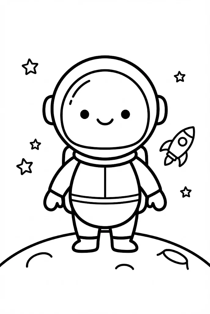 Cute Astronaut on the Moon