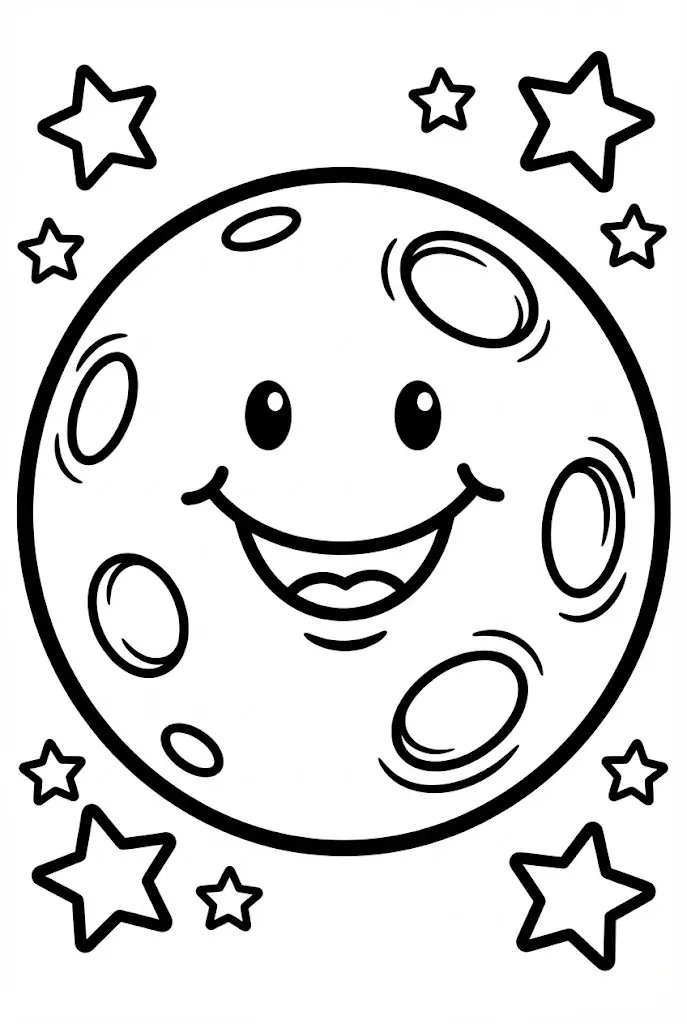 Smiling Moon Color page
