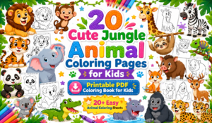 Cute Jungle Animal Coloring Pages