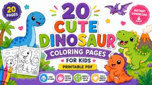 Cute Dinosaur Coloring Pages for Kids