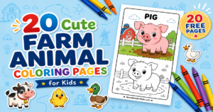 Cute Farm Animal Coloring Pages