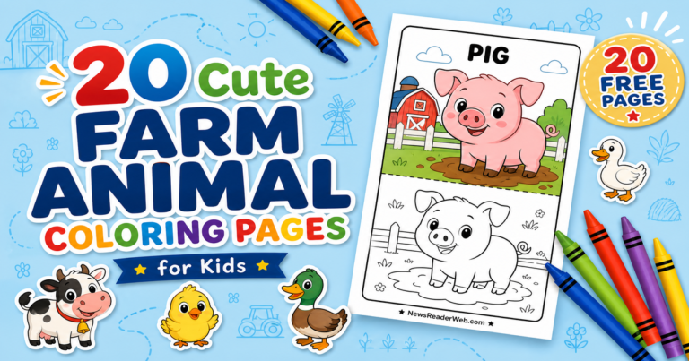 Cute Farm Animal Coloring Pages